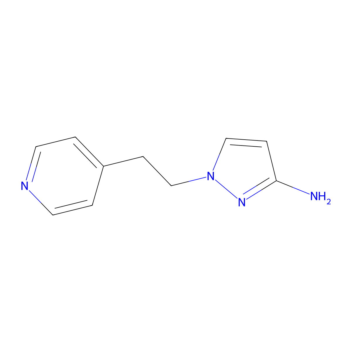 1-(2-(pyridin-4-yl)ethyl)-1H-pyrazol-3-amine molecular structure, CAS 1183346-41-9