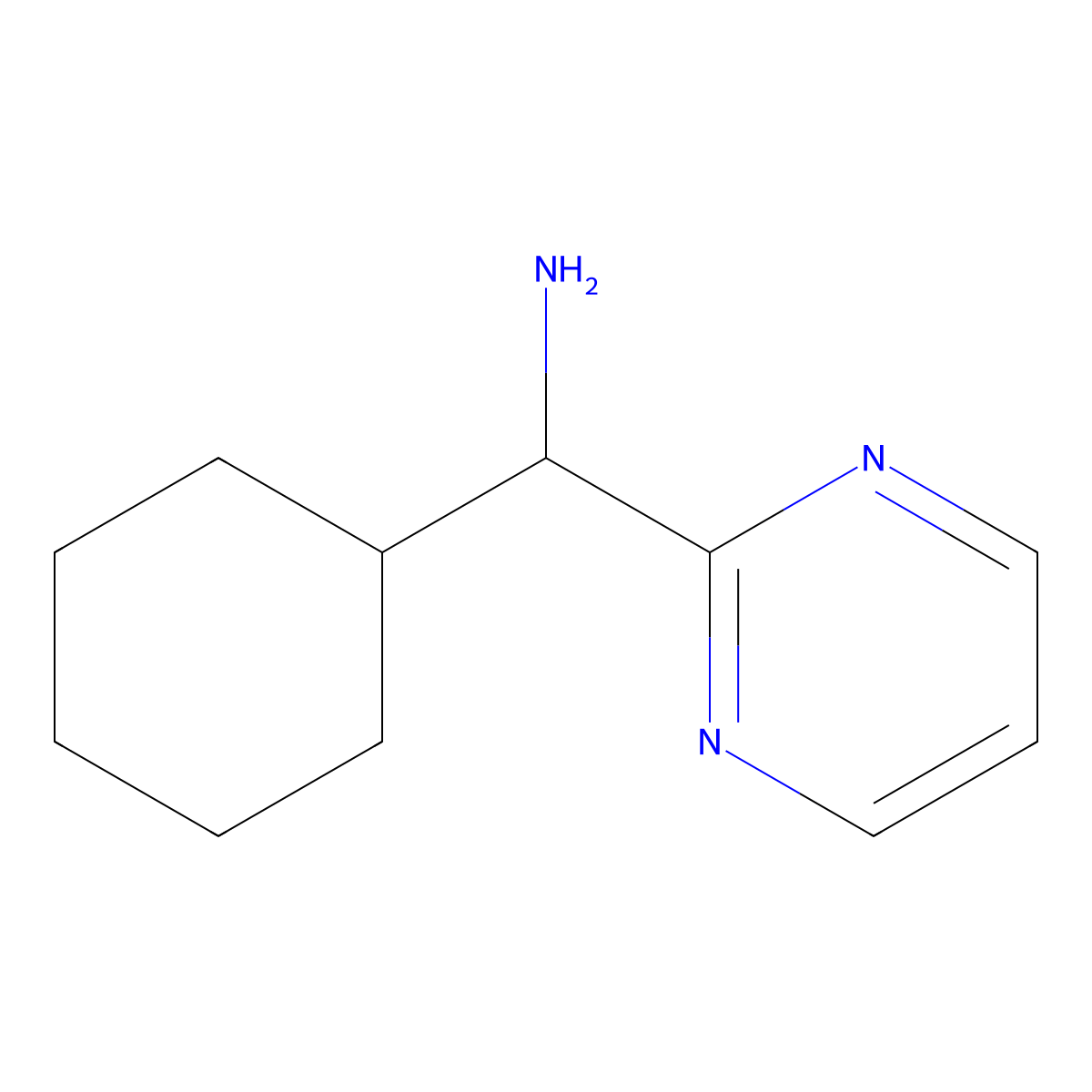 Cyclohexyl(pyrimidin-2-yl)methanamine molecular structure, CAS 1183354-33-7