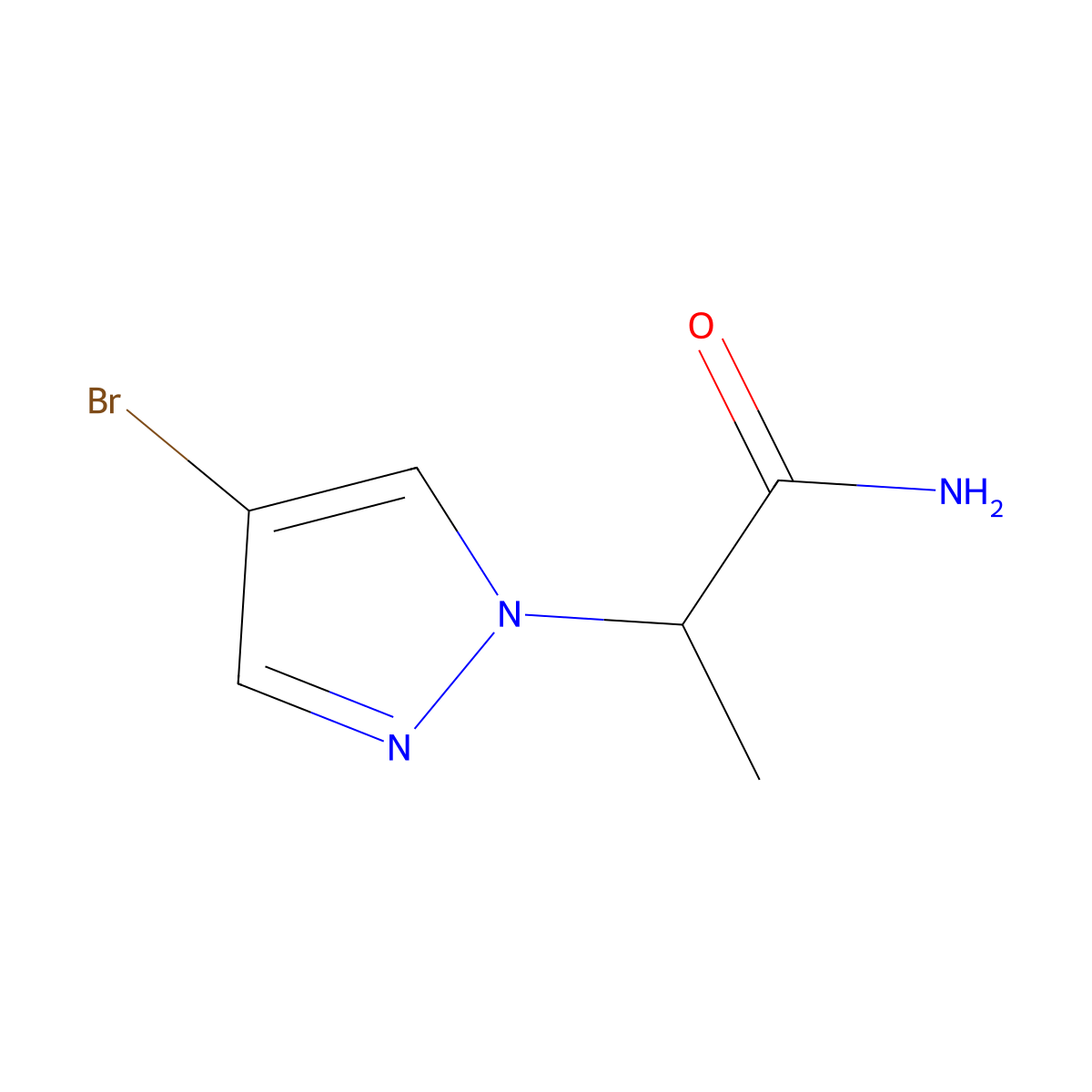 2-(4-bromo-1H-pyrazol-1-yl)propanamide molecular structure, CAS 1183357-58-5