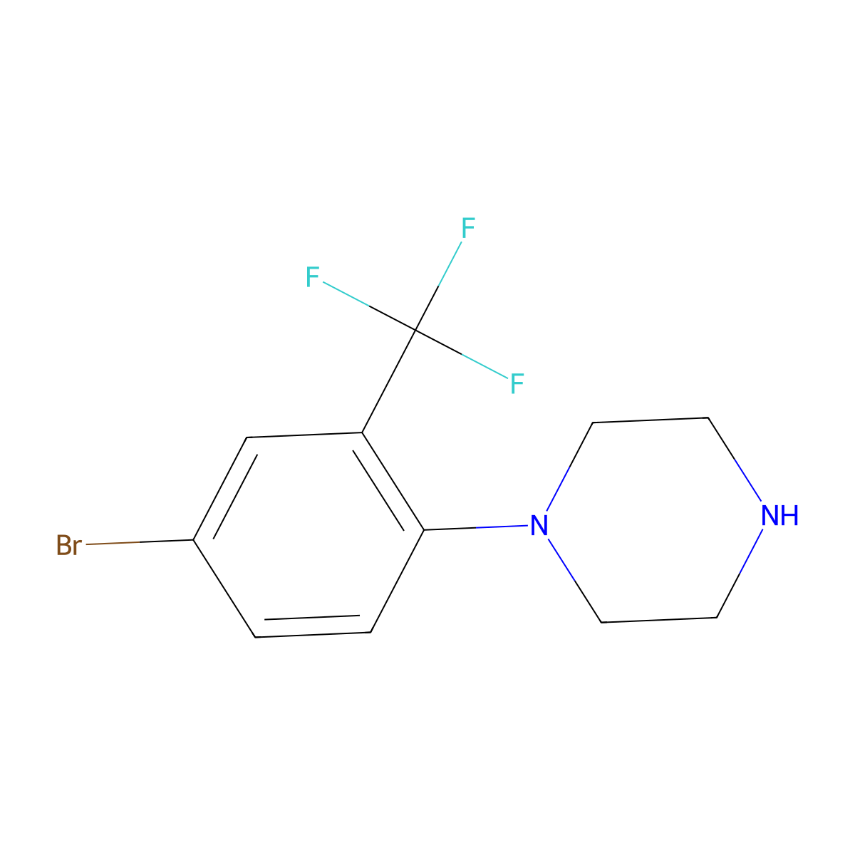 1-[4-Bromo-2-(trifluoromethyl)phenyl]piperazine molecular structure, CAS 1183360-19-1
