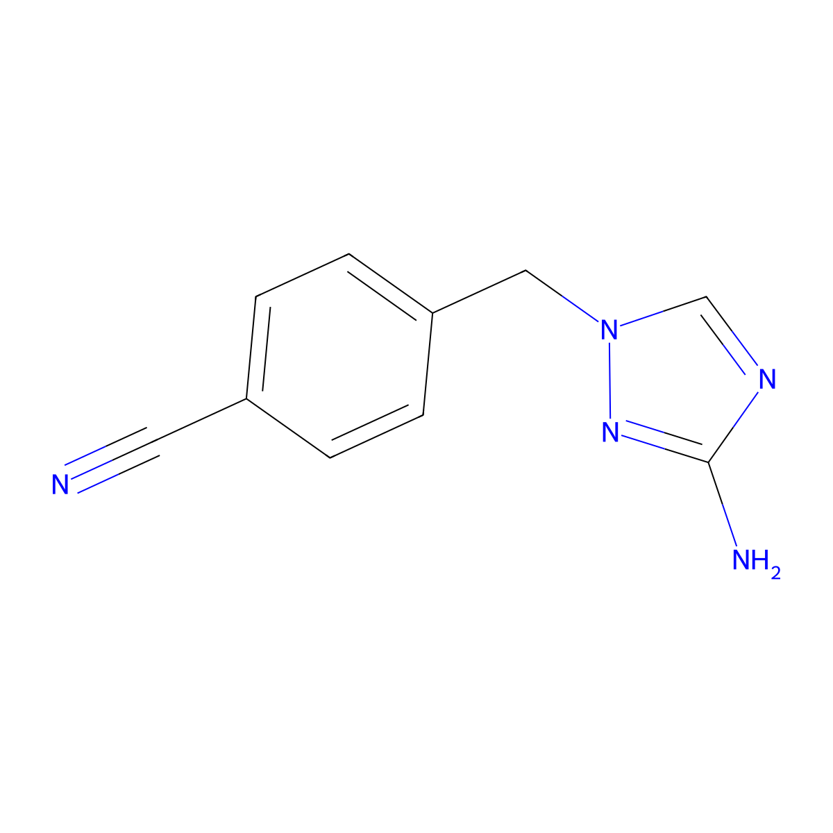 4-[(3-amino-1H-1,2,4-triazol-1-yl)methyl]benzonitrile molecular structure, CAS 1183360-25-9