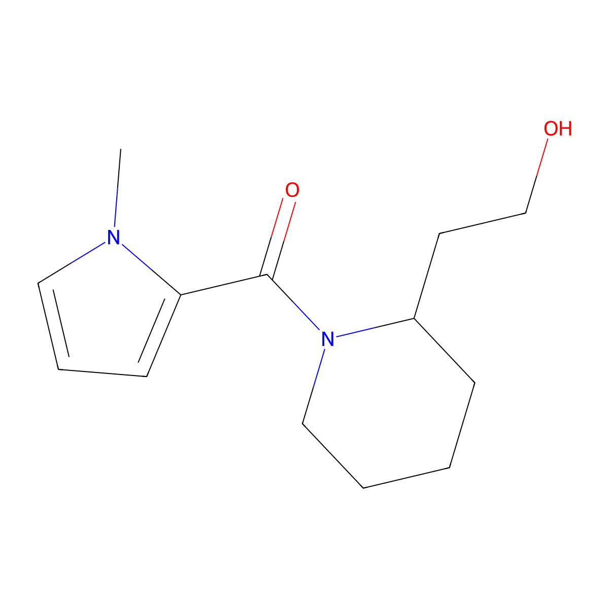 2-[1-(1-methyl-1H-pyrrole-2-carbonyl)piperidin-2-yl]ethan-1-ol molecular structure, CAS 1183361-07-0