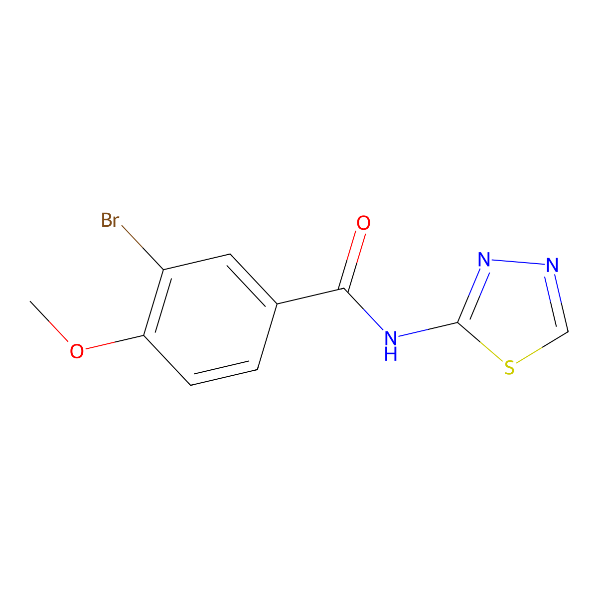 3-bromo-4-methoxy-N-(1,3,4-thiadiazol-2-yl)benzamide molecular structure, CAS 1183365-88-9