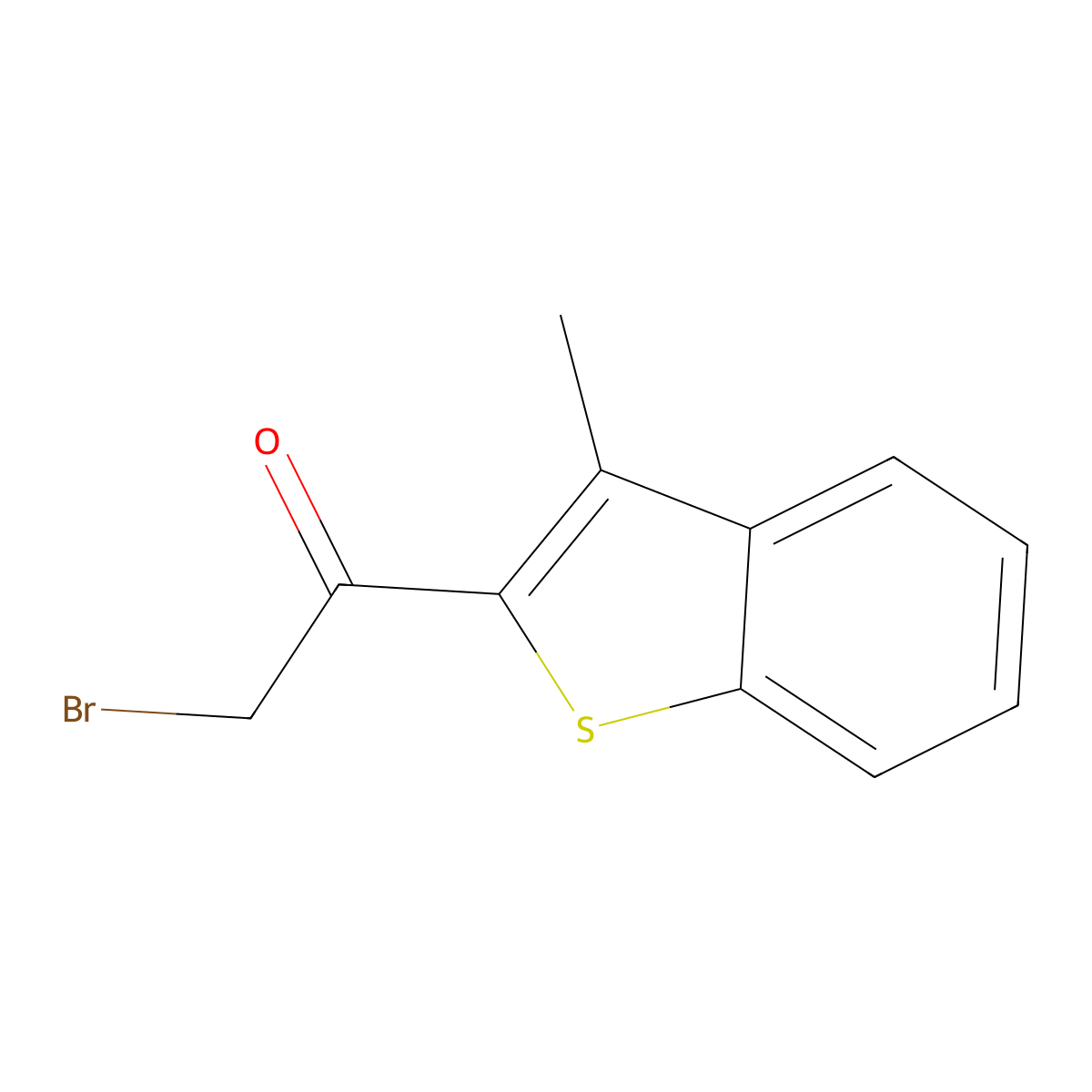 2-Bromo-1-(3-methyl-1-benzothiophen-2-yl)ethan-1-one molecular structure, CAS 118337-33-0