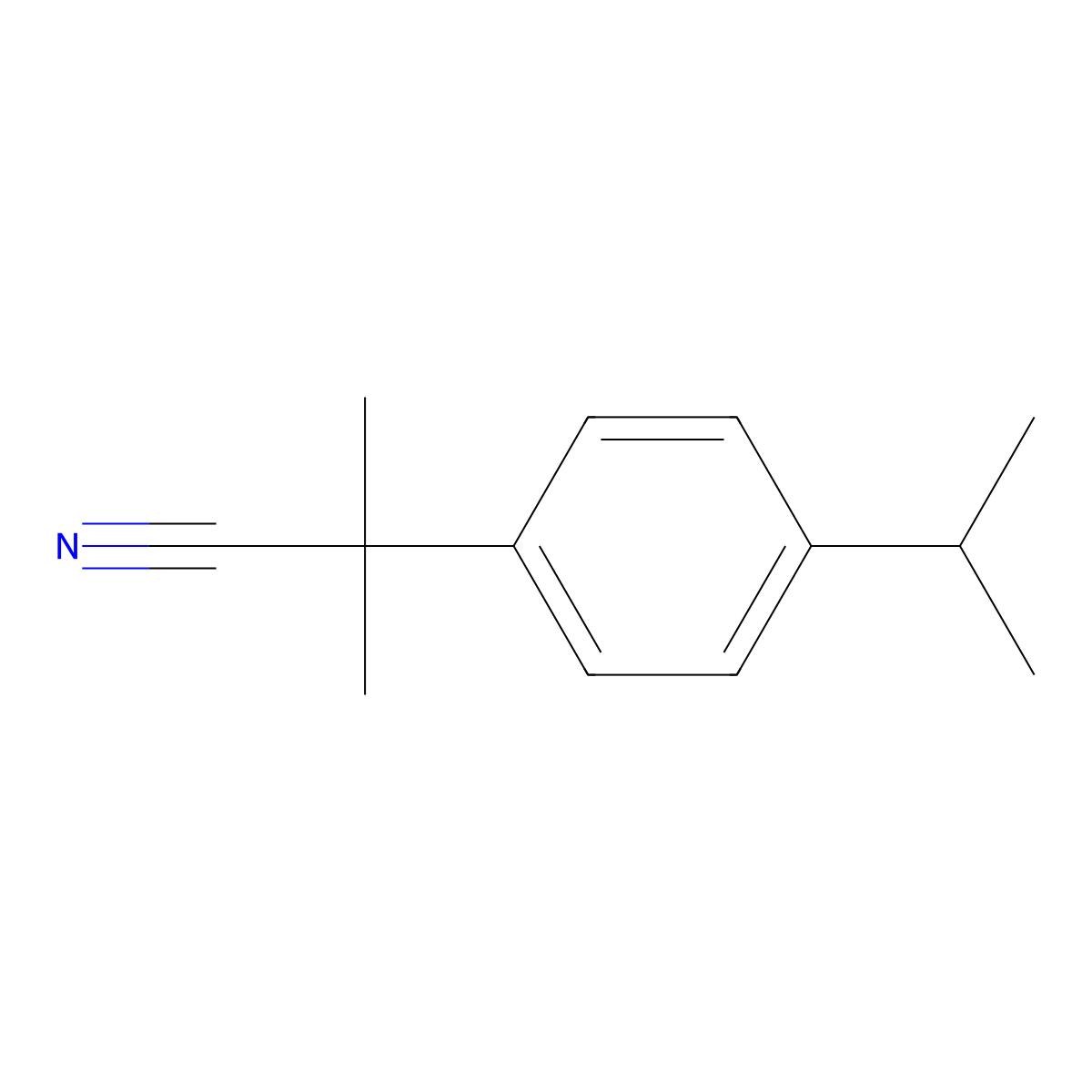 2-Methyl-2-[4-(propan-2-yl)phenyl]propanenitrile molecular structure, CAS 1183371-93-8