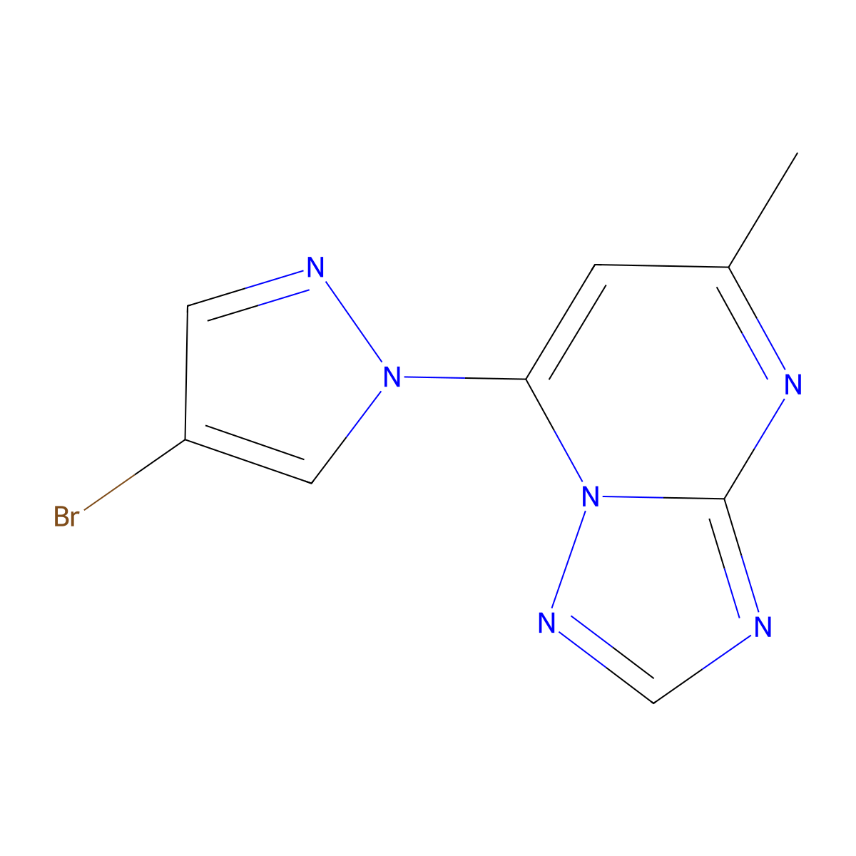 4-bromo-1-{5-methyl-[1,2,4]triazolo[1,5-a]pyrimidin-7-yl}-1H-pyrazole molecular structure, CAS 1183375-09-8
