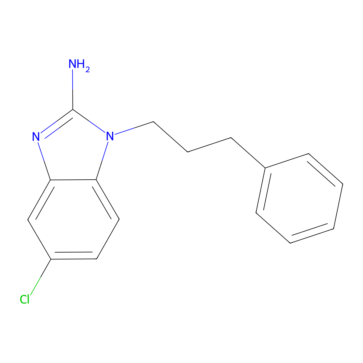 5-chloro-1-(3-phenylpropyl)-1H-1,3-benzodiazol-2-amine molecular structure, CAS 1183376-10-4