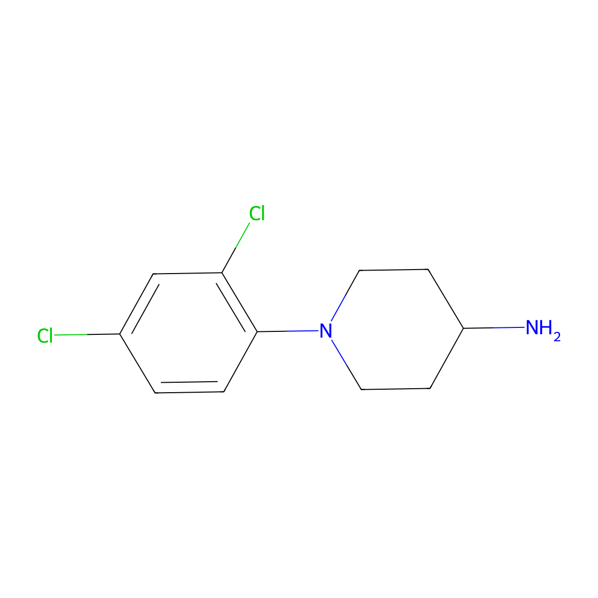 1-(2,4-Dichlorophenyl)piperidin-4-amine molecular structure, CAS 1183376-98-8