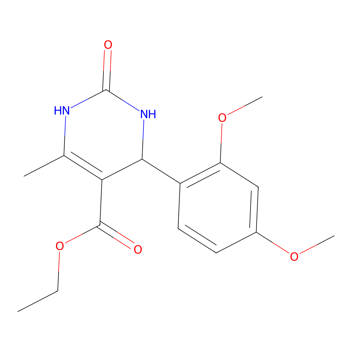 Ethyl 4-(2,4-dimethoxyphenyl)-6-methyl-2-oxo-1,2,3,4-tetrahydropyrimidine-5-carboxylate molecular structure, CAS 118338-59-3