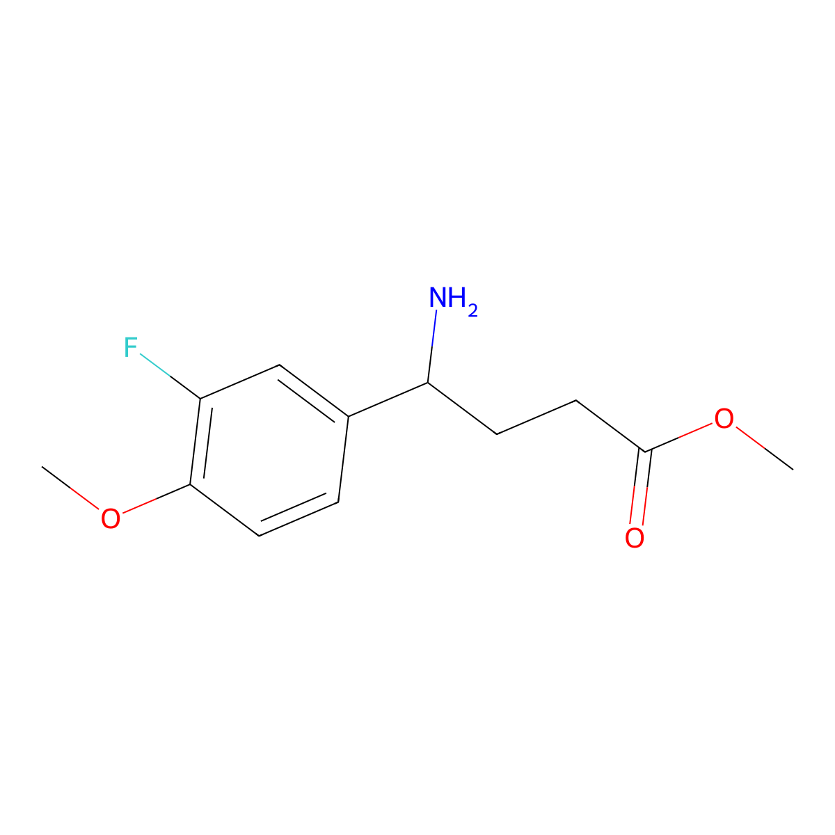 Methyl 4-amino-4-(3-fluoro-4-methoxyphenyl)butanoate molecular structure, CAS 1183380-44-0