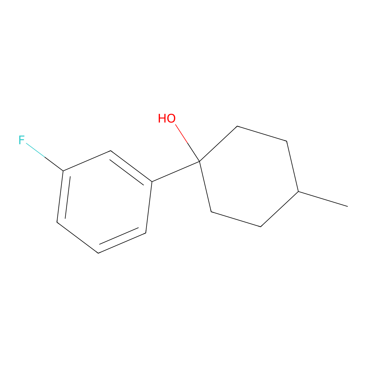1-(3-Fluorophenyl)-4-methylcyclohexan-1-ol molecular structure, CAS 1183381-44-3