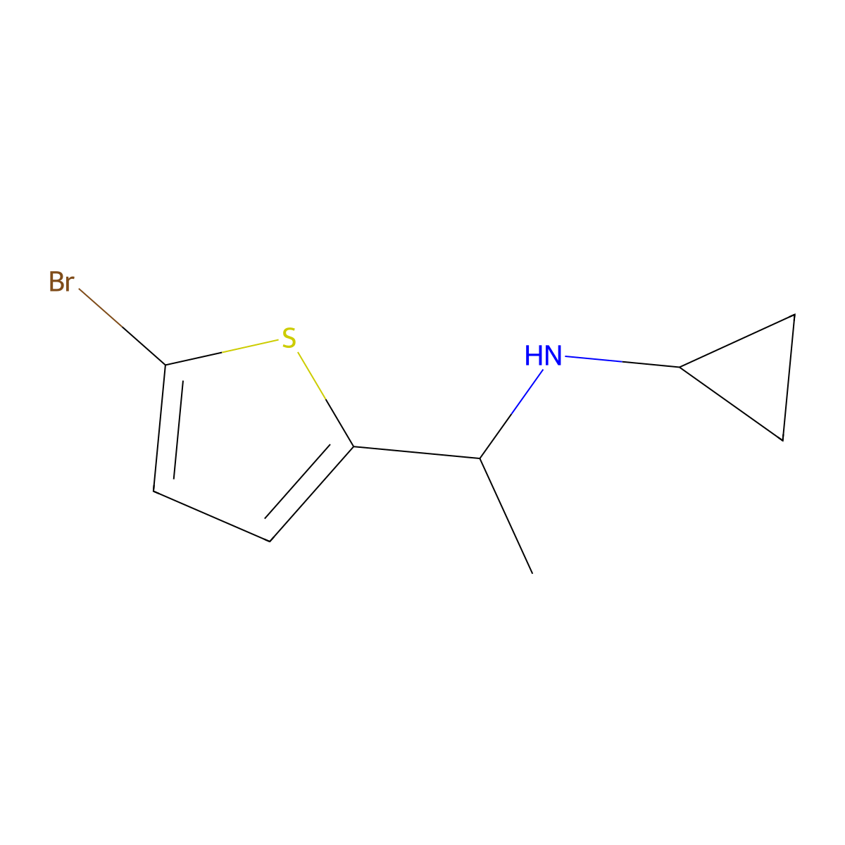 N-[1-(5-bromothiophen-2-yl)ethyl]cyclopropanamine molecular structure, CAS 1183383-60-9