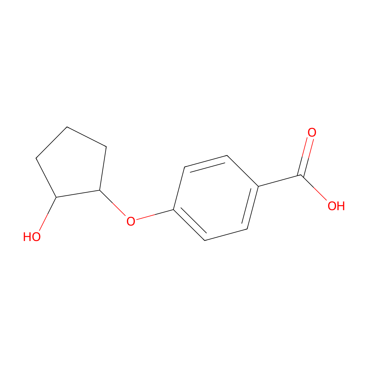 4-((2-Hydroxycyclopentyl)oxy)benzoic acid molecular structure, CAS 1183388-59-1
