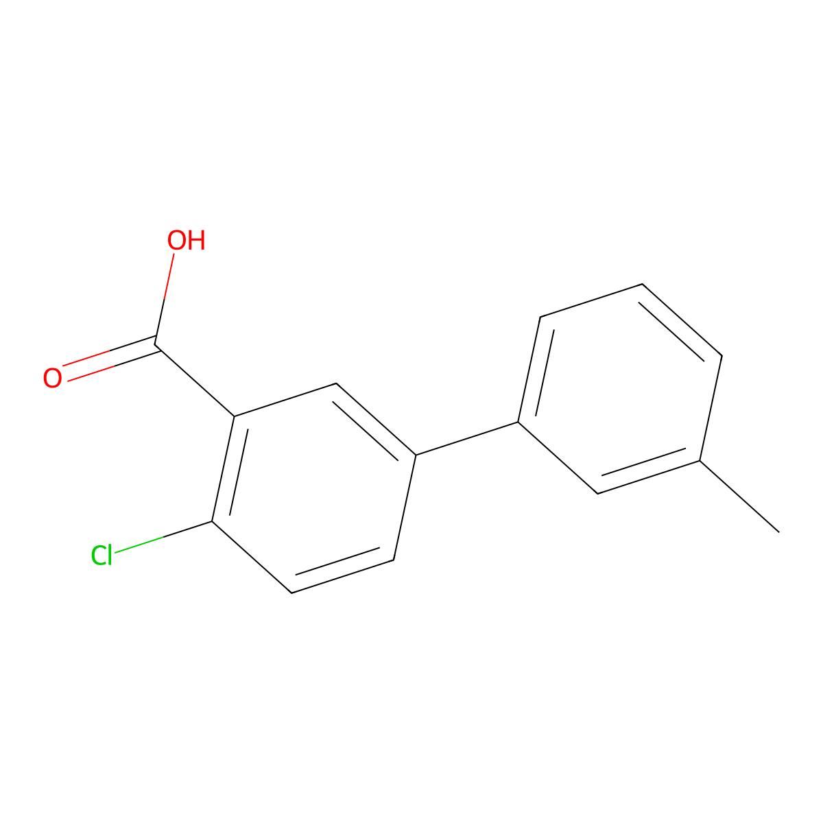 2-Chloro-5-(3-methylphenyl)benzoic acid molecular structure, CAS 1183393-79-4