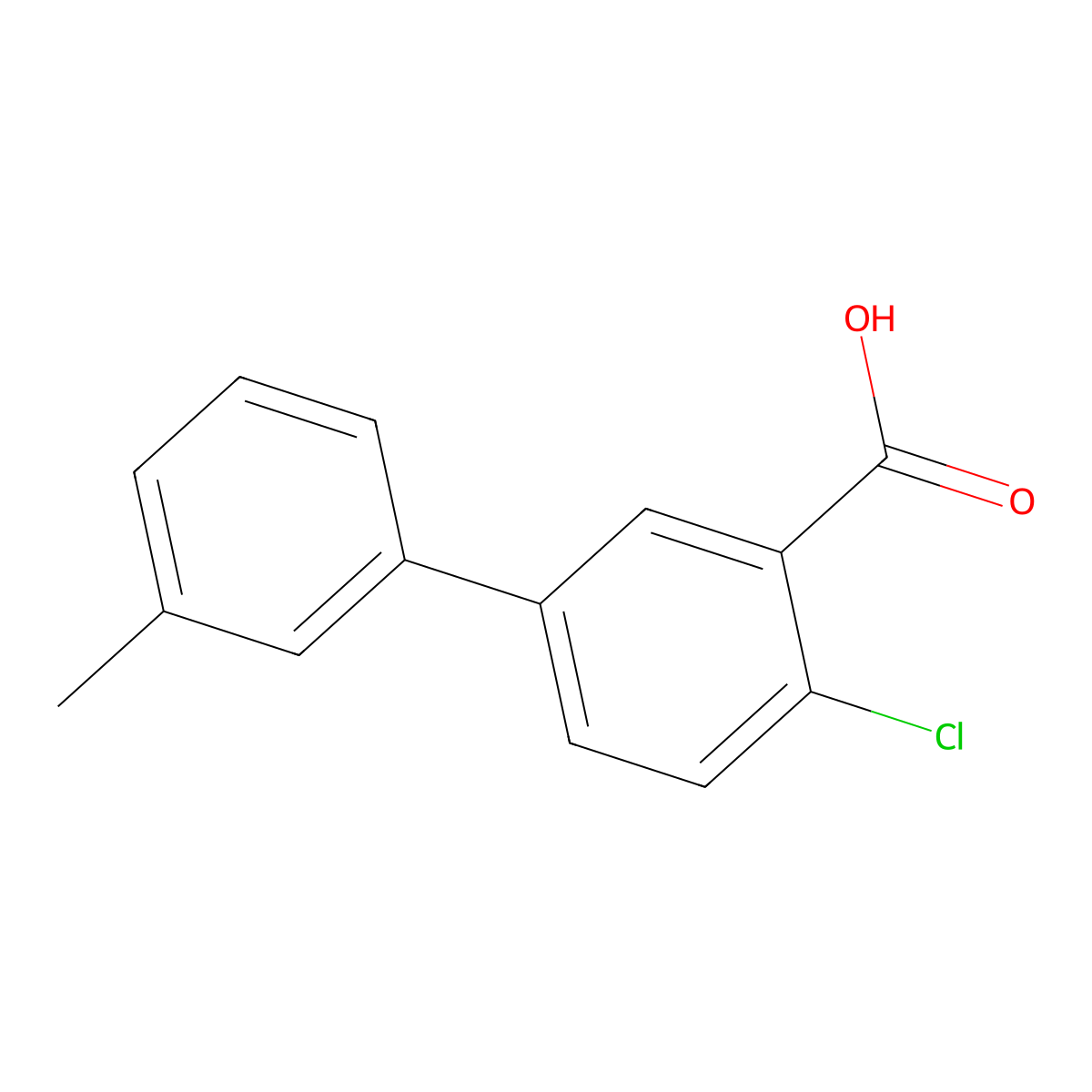 2-Chloro-5-(3-methylphenyl)benzoic acid molecular structure, CAS 1183393-79-4