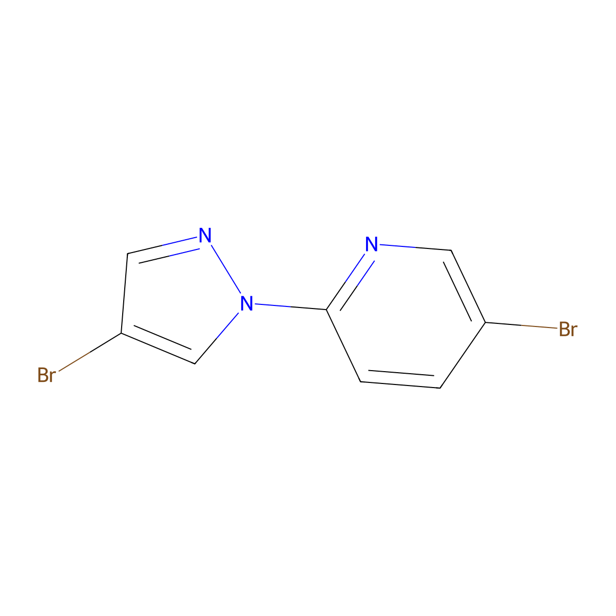 1-(5-Bromo-2-pyridyl)-4-bromopyrazole molecular structure, CAS 1183395-86-9