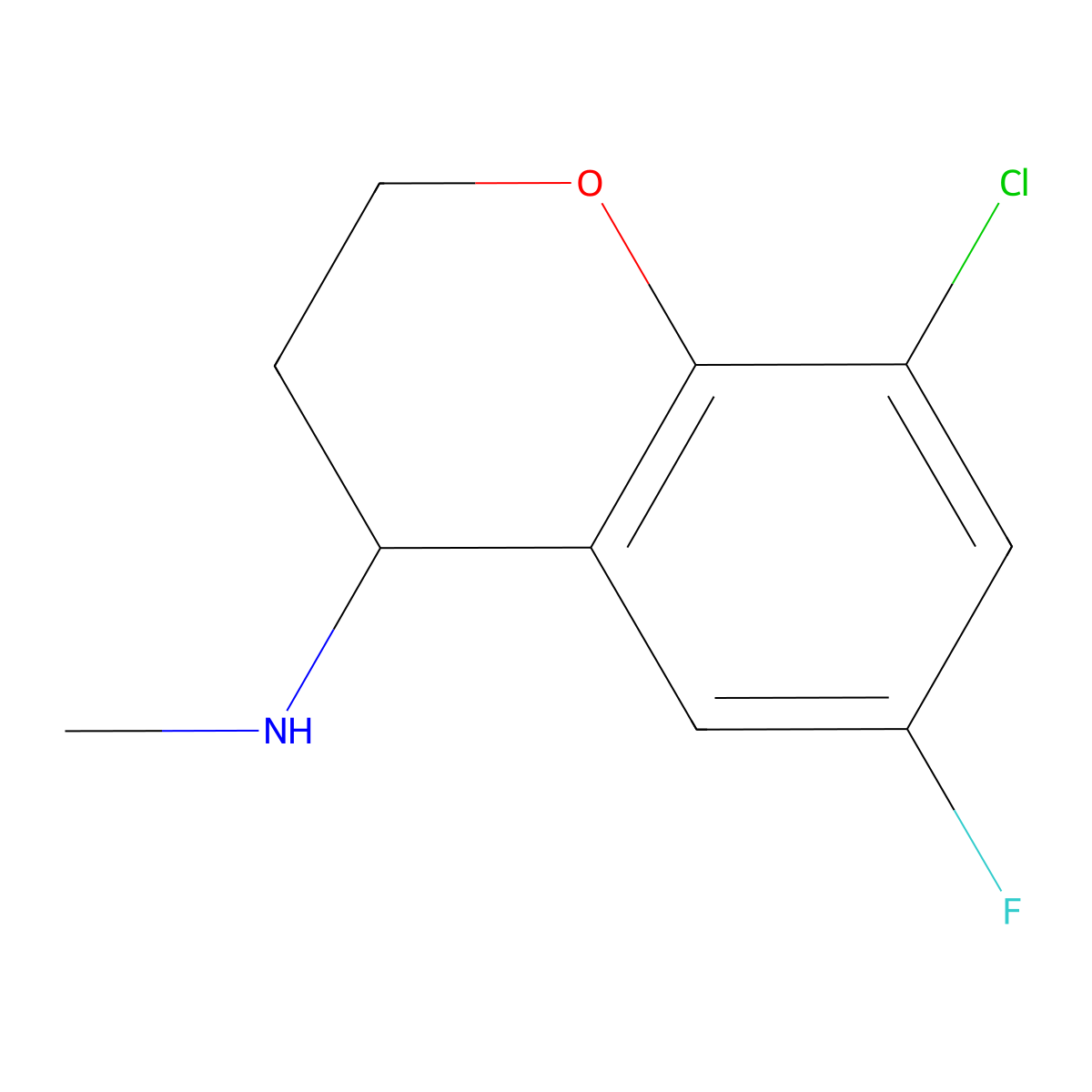 8-chloro-6-fluoro-N-methylchroman-4-amine molecular structure, CAS 1183398-06-2