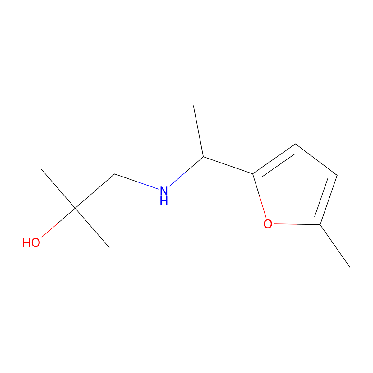 2-Methyl-1-{[1-(5-methylfuran-2-yl)ethyl]amino}propan-2-ol molecular structure, CAS 1183402-41-6