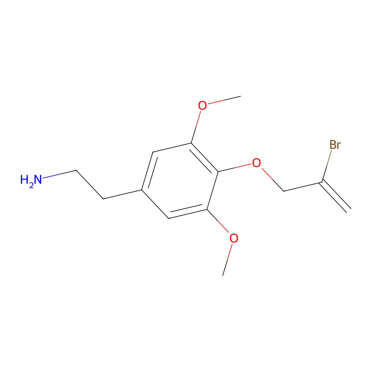 2-{4-[(2-Bromoprop-2-en-1-yl)oxy]-3,5-dimethoxyphenyl}ethan-1-amine molecular structure, CAS 1183405-97-1