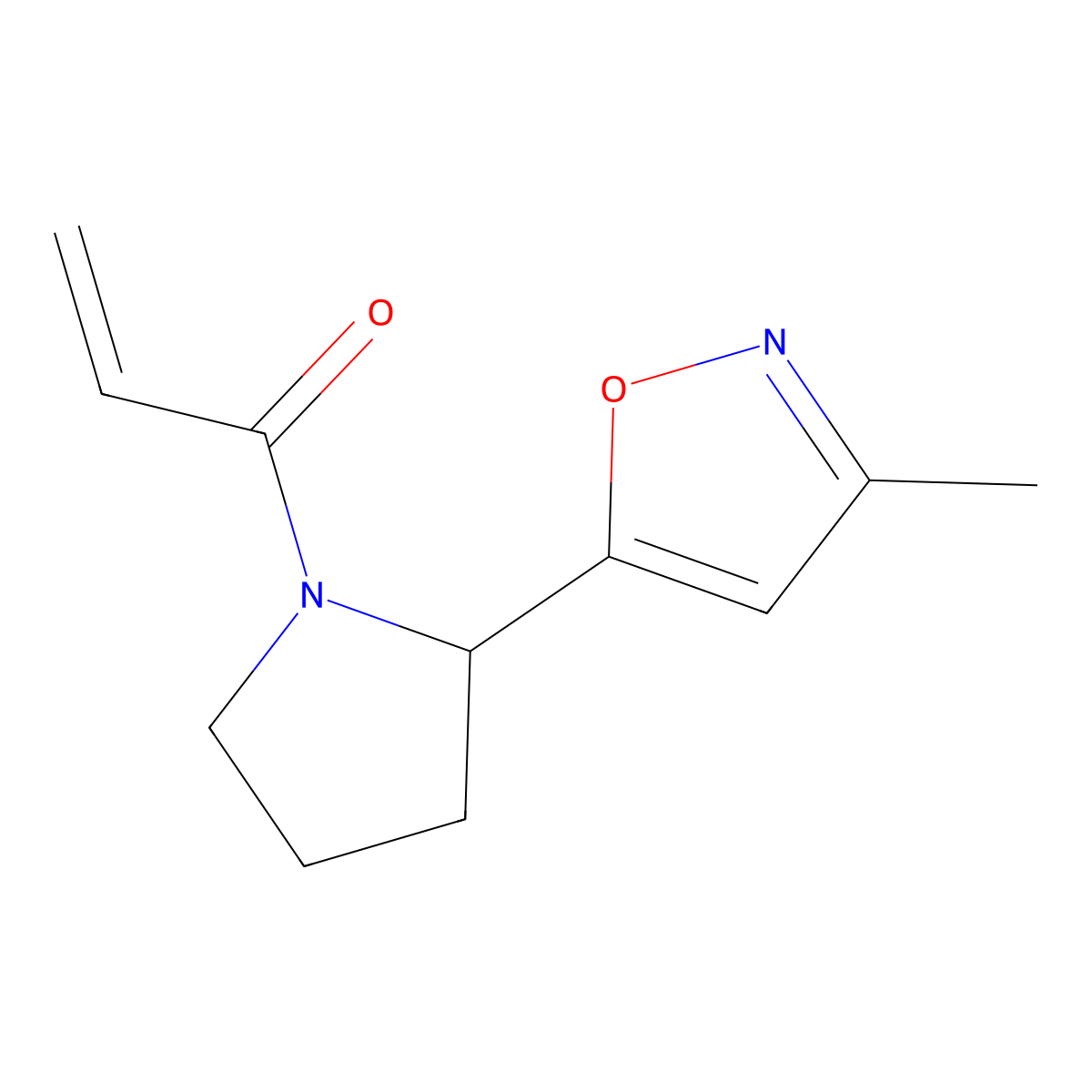 1-[2-(3-Methyl-1,2-oxazol-5-yl)pyrrolidin-1-yl]prop-2-en-1-one molecular structure, CAS 1183408-58-3