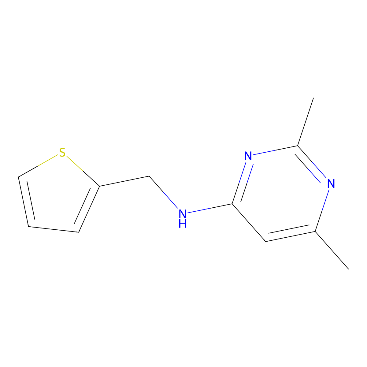 2,6-dimethyl-N-(thiophen-2-ylmethyl)pyrimidin-4-amine molecular structure, CAS 1183417-56-2