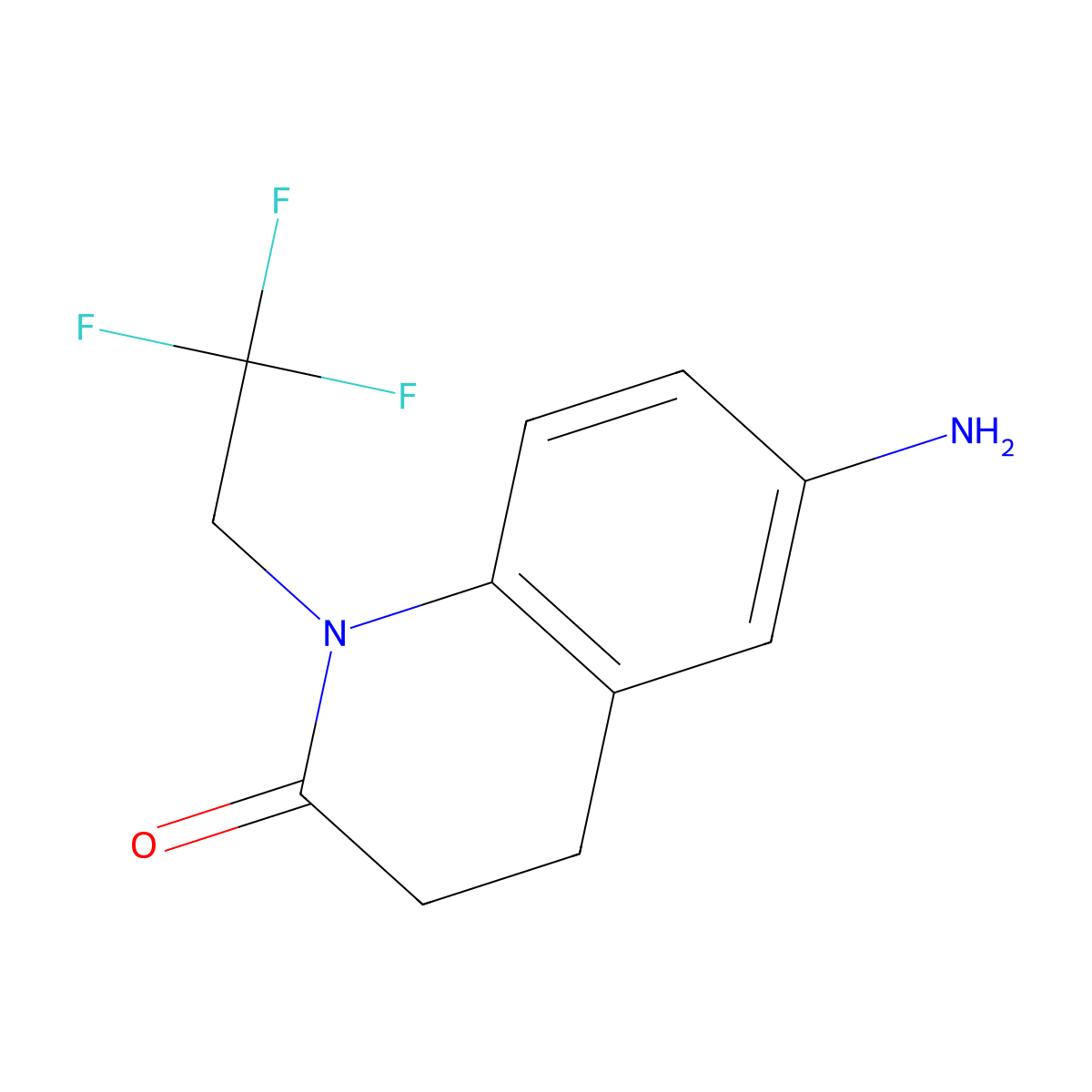 6-Amino-1-(2,2,2-trifluoroethyl)-1,2,3,4-tetrahydroquinolin-2-one molecular structure, CAS 1183419-80-8