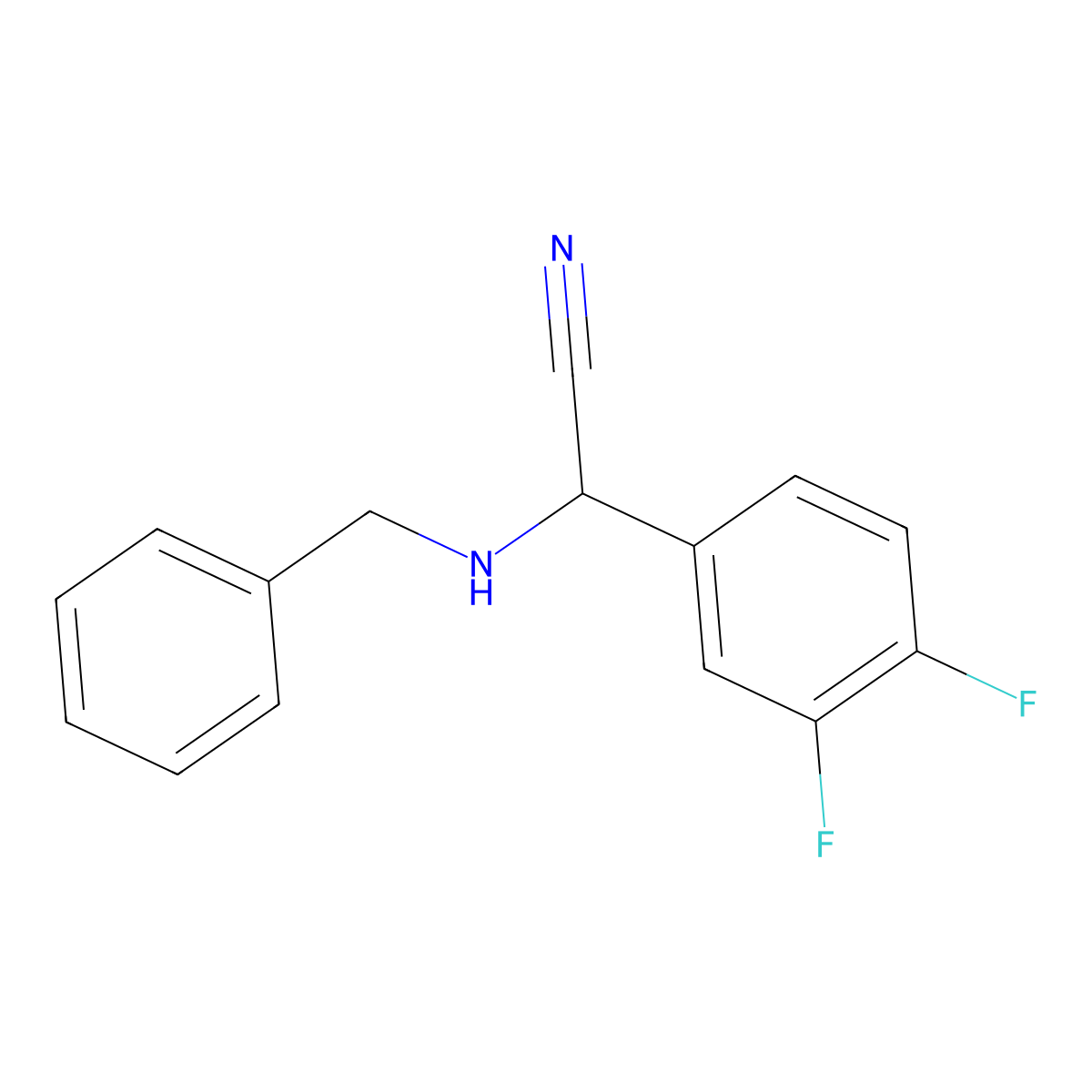 2-(Benzylamino)-2-(3,4-difluorophenyl)acetonitrile molecular structure, CAS 1183419-88-6
