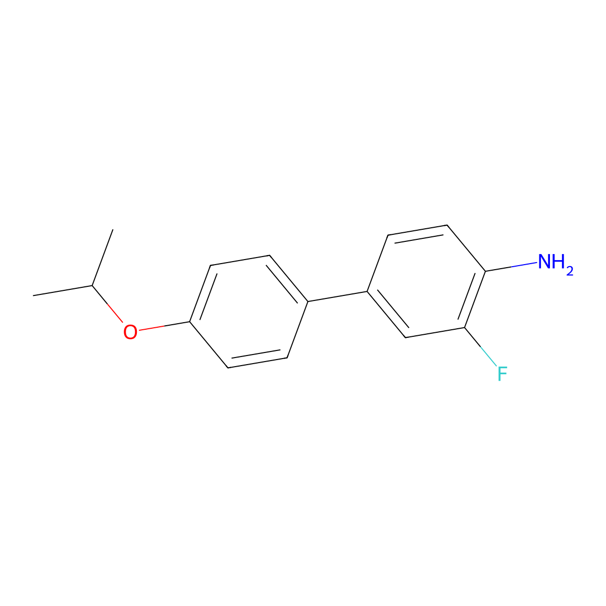 2-Fluoro-4-[4-(propan-2-yloxy)phenyl]aniline molecular structure, CAS 1183422-13-0
