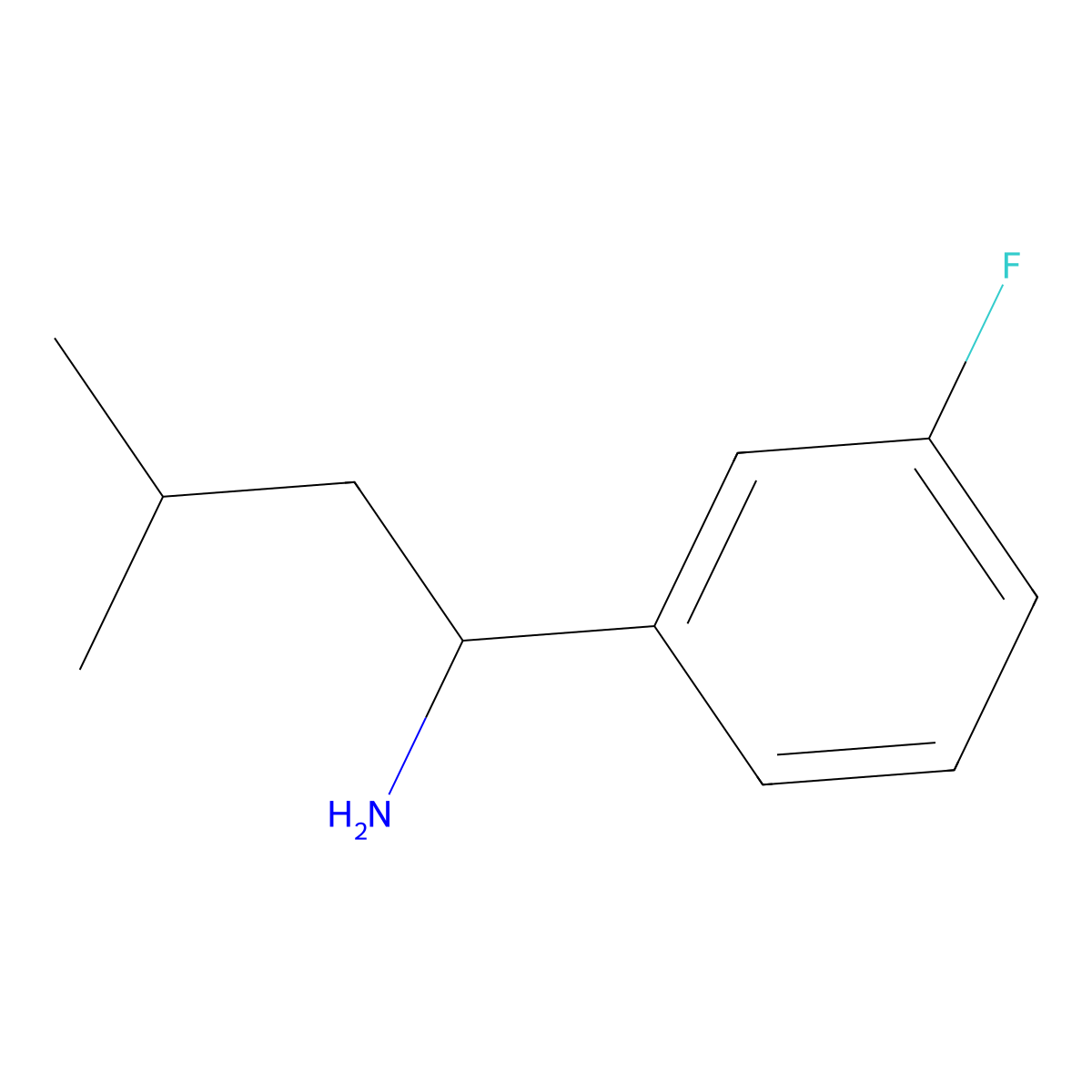 1-(3-Fluorophenyl)-3-methylbutan-1-amine molecular structure, CAS 1183422-59-4