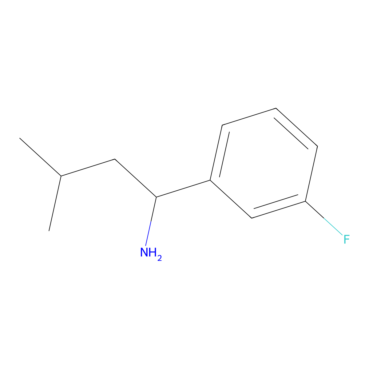 1-(3-Fluorophenyl)-3-methylbutan-1-amine molecular structure, CAS 1183422-59-4