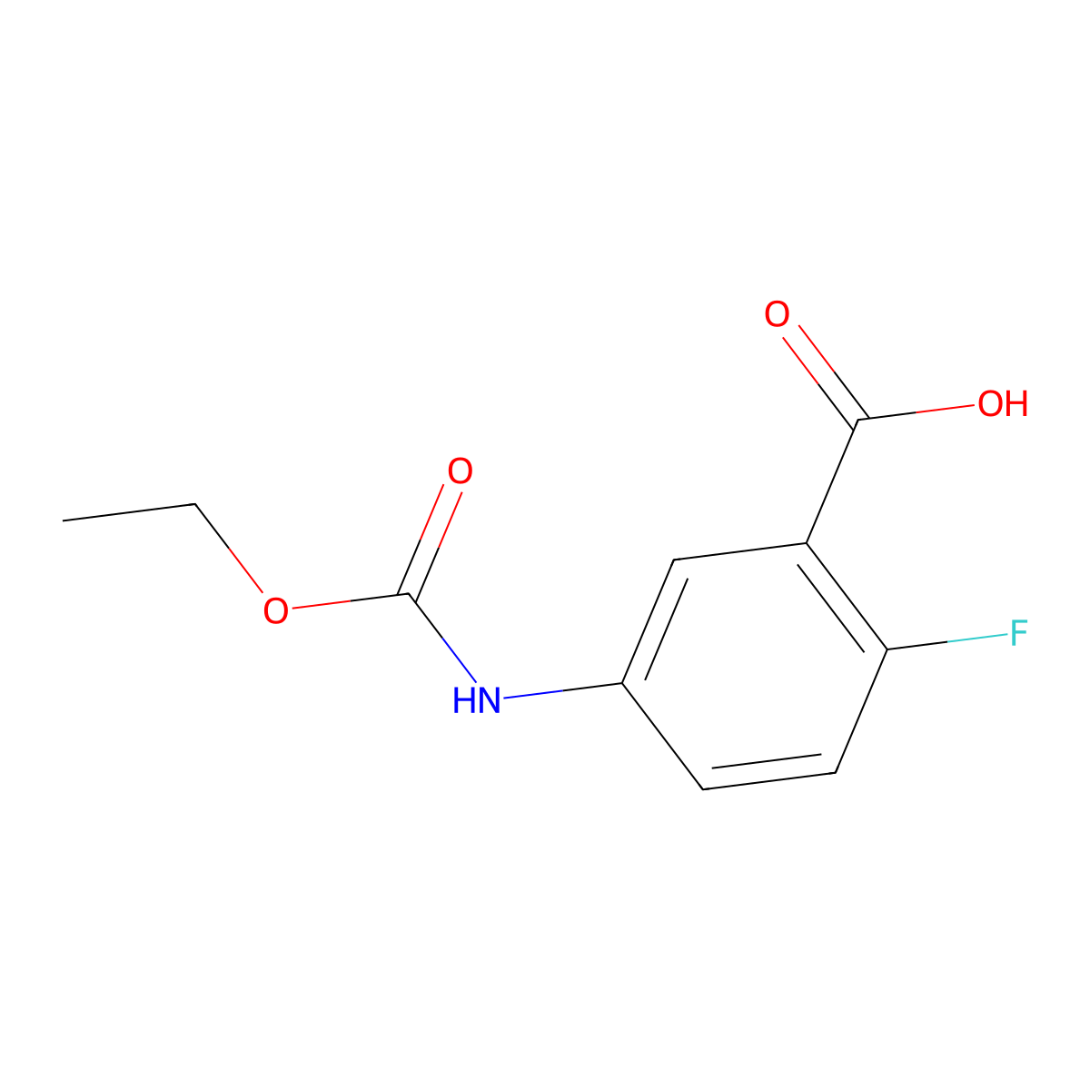 5-[(Ethoxycarbonyl)amino]-2-fluorobenzoic acid molecular structure, CAS 1183425-33-3
