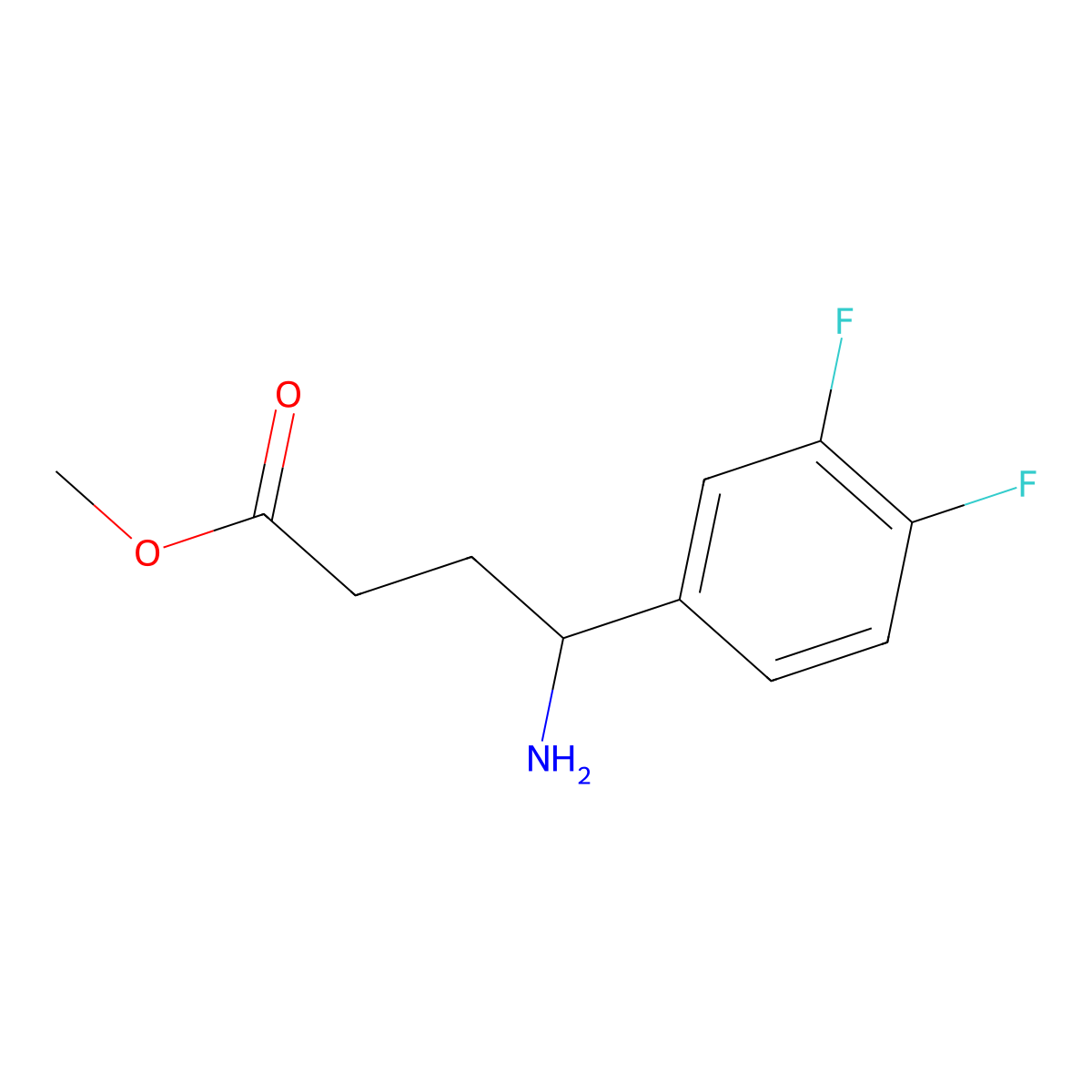 Methyl 4-amino-4-(3,4-difluorophenyl)butanoate molecular structure, CAS 1183428-86-5