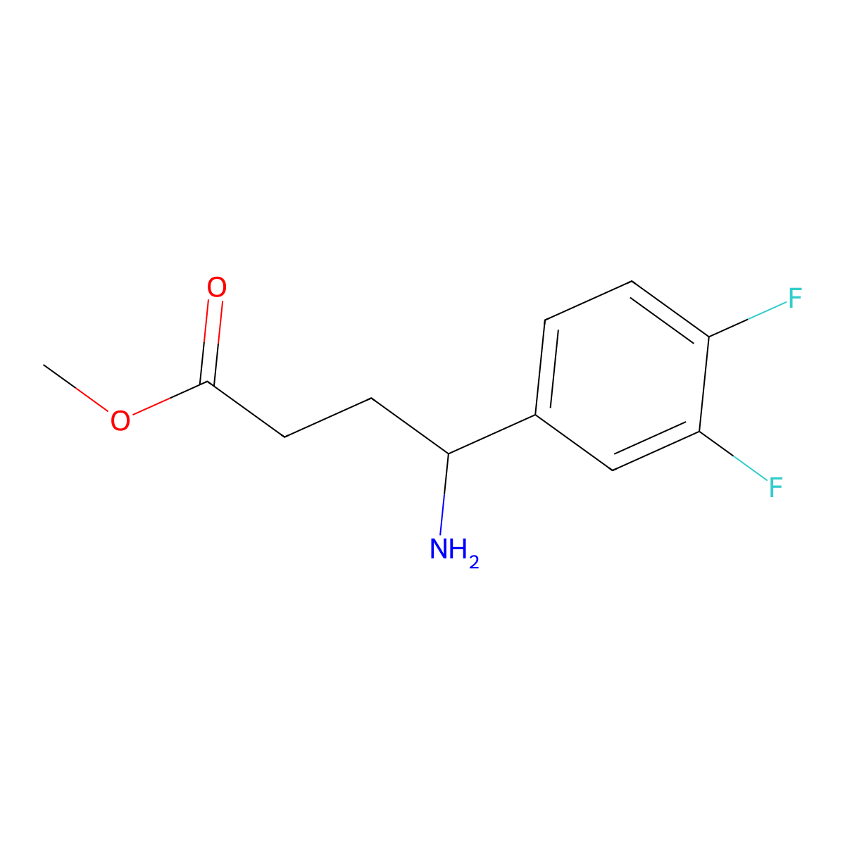 Methyl 4-amino-4-(3,4-difluorophenyl)butanoate molecular structure, CAS 1183428-86-5