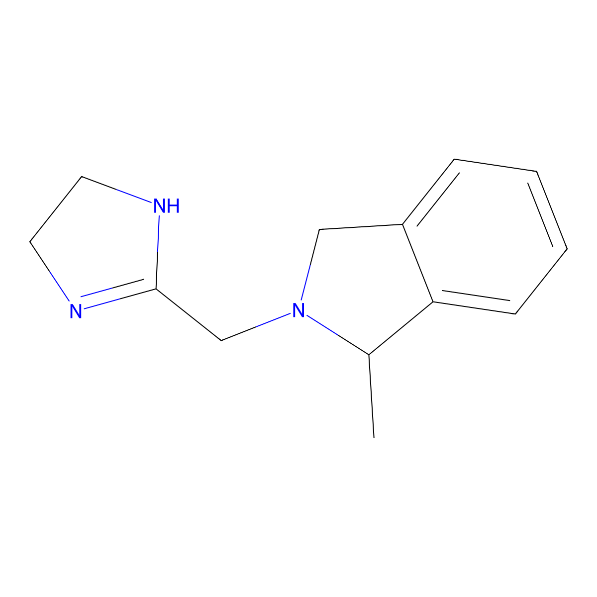 2-((4,5-dihydro-1H-imidazol-2-yl)methyl)-2,3-dihydro-1-methyl-1H-isoindole molecular structure, CAS 118343-19-4