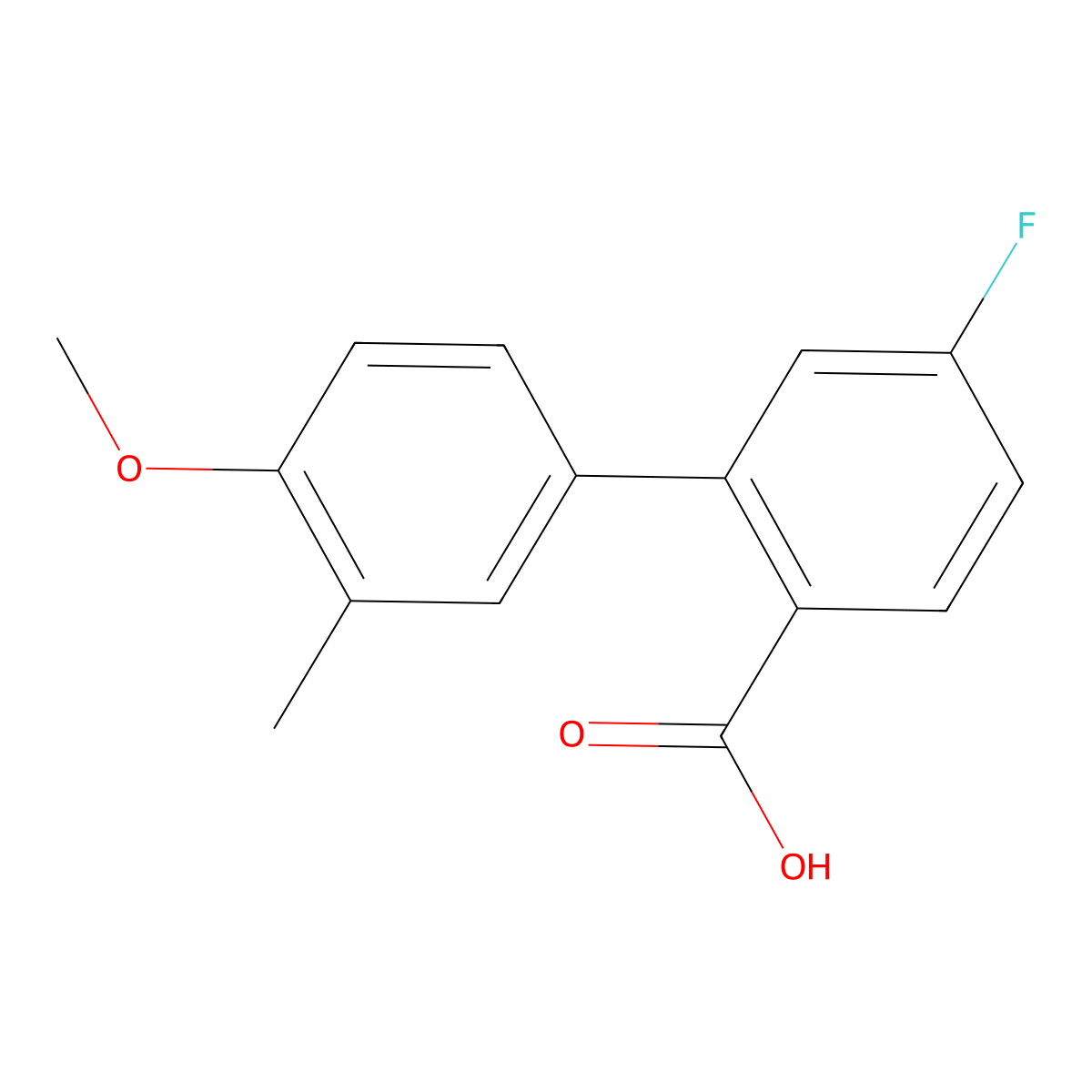4-Fluoro-2-(4-methoxy-3-methylphenyl)benzoic acid molecular structure, CAS 1183432-52-1