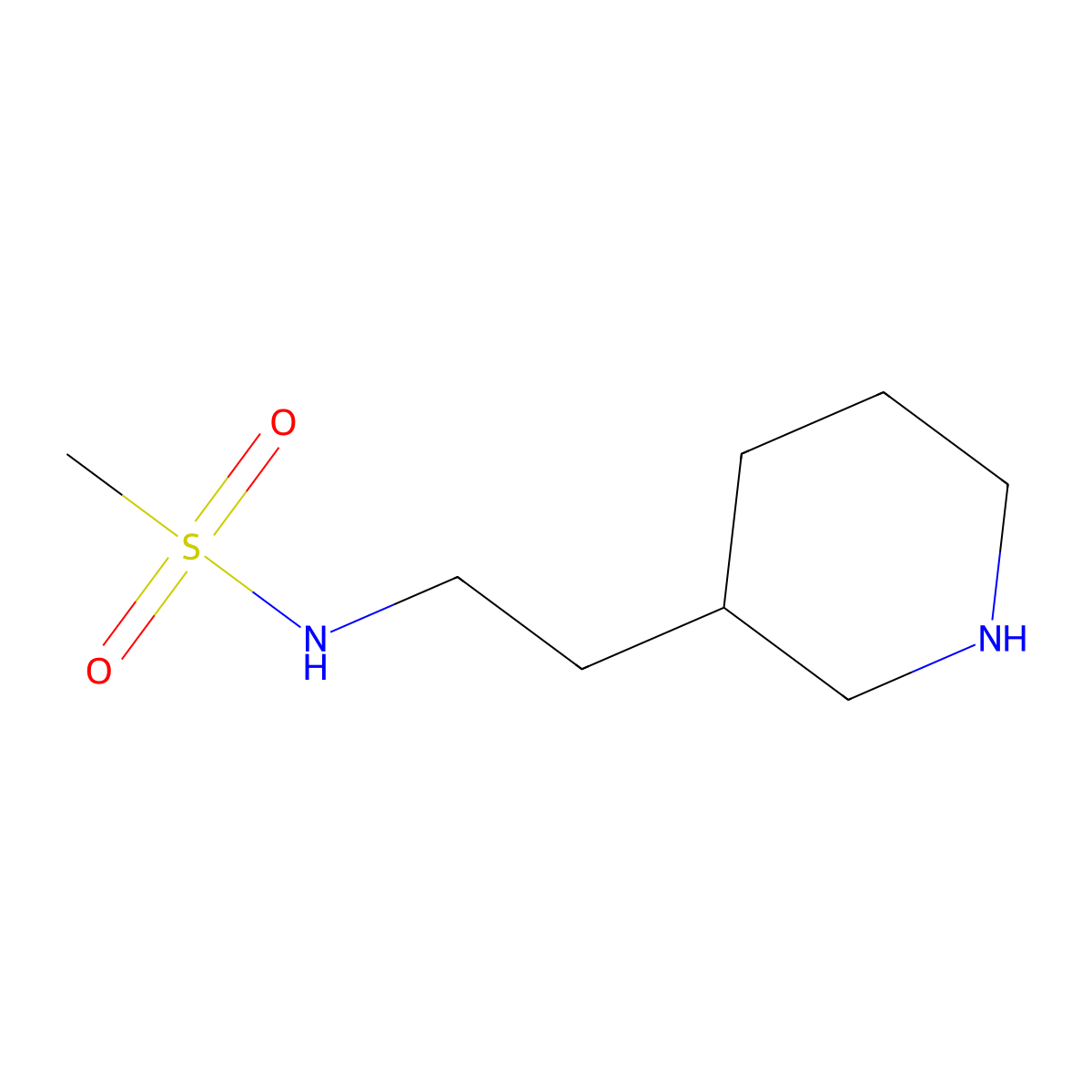 N-[2-(3-piperidinyl)ethyl]methanesulfonamide molecular structure, CAS 1183433-67-1