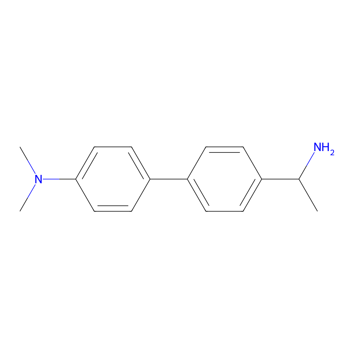 4-[4-(1-aminoethyl)phenyl]-N,N-dimethylaniline molecular structure, CAS 1183434-97-0