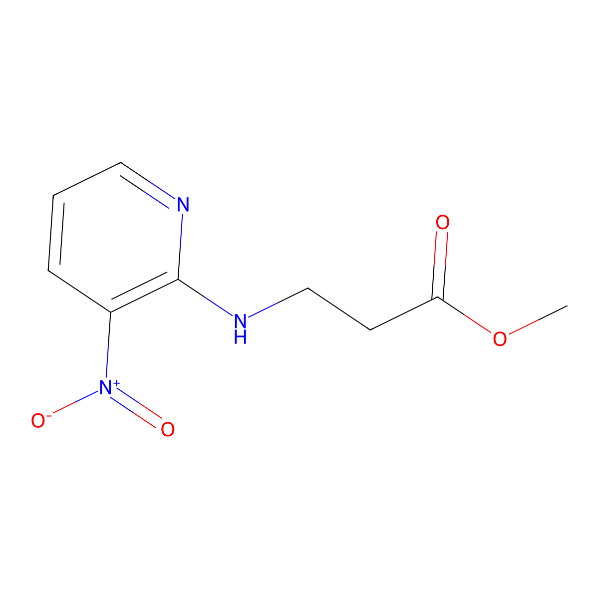 Methyl 3-[(3-nitropyridin-2-yl)amino]propanoate molecular structure, CAS 1183435-02-0