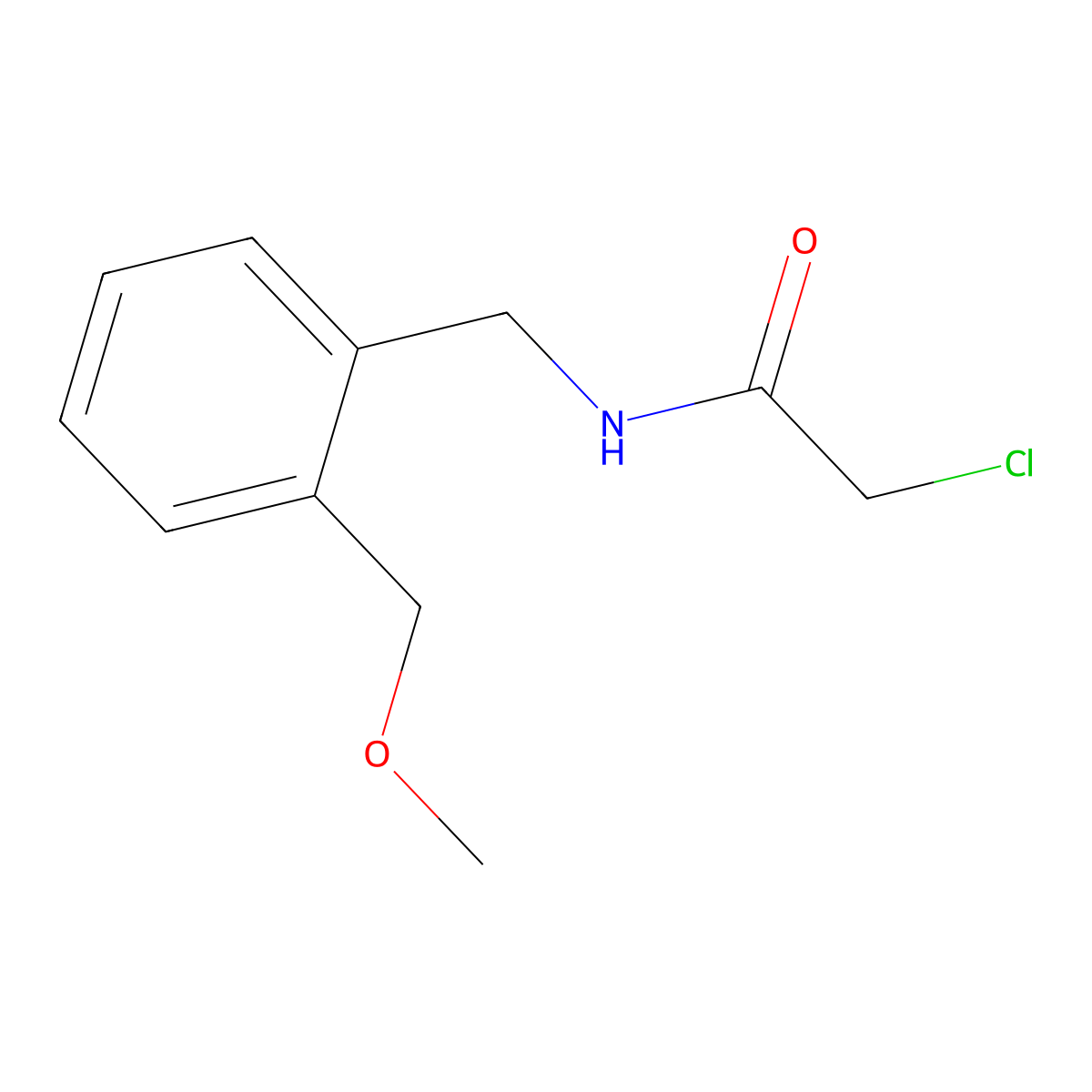 2-chloro-N-((2-(methoxymethyl)phenyl)methyl)acetamide molecular structure, CAS 1183436-64-7