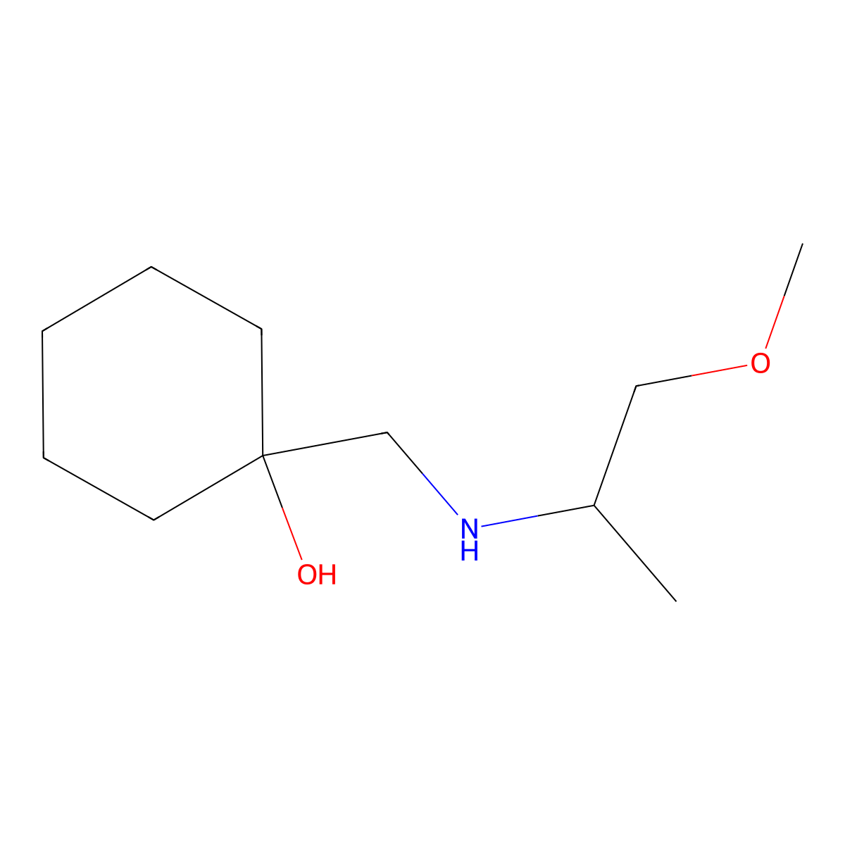 1-(((1-Methoxypropan-2-yl)amino)methyl)cyclohexan-1-ol molecular structure, CAS 1183437-74-2