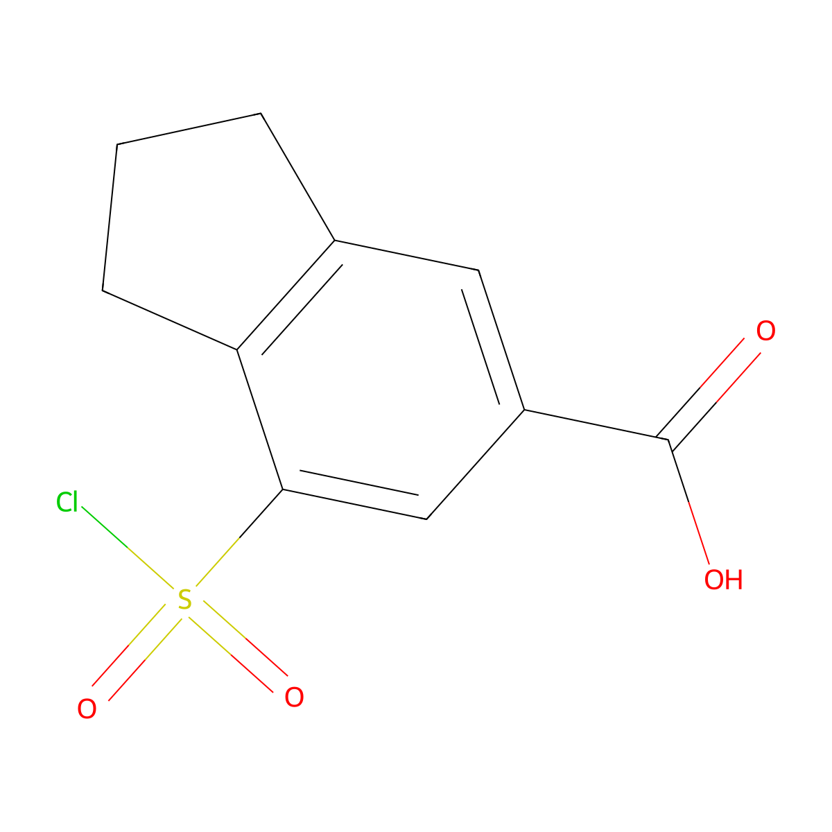 7-(chlorosulfonyl)-2,3-dihydro-1H-indene-5-carboxylic acid molecular structure, CAS 1183437-92-4