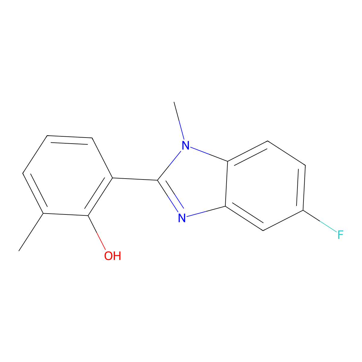 2-(5-fluoro-1-methyl-1H-1,3-benzodiazol-2-yl)-6-methylphenol molecular structure, CAS 1183445-61-5