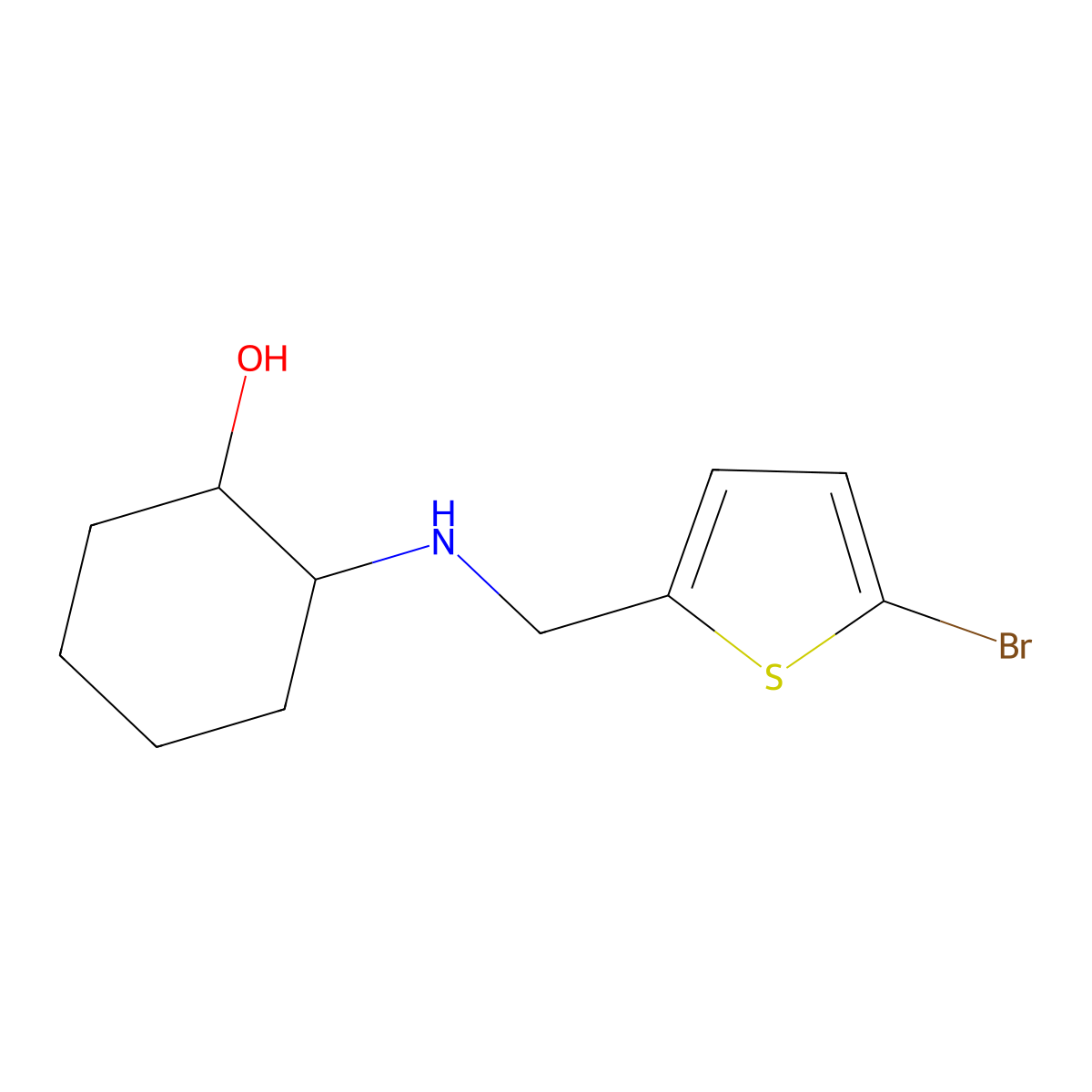 2-{[(5-Bromothiophen-2-yl)methyl]amino}cyclohexan-1-ol molecular structure, CAS 1183446-78-7