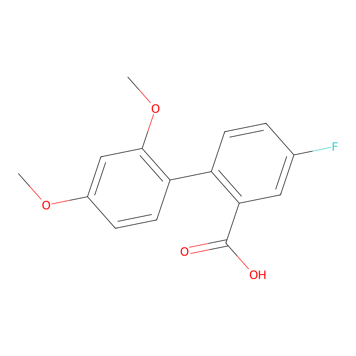 2-(2,4-Dimethoxyphenyl)-5-fluorobenzoic acid molecular structure, CAS 1183450-27-2