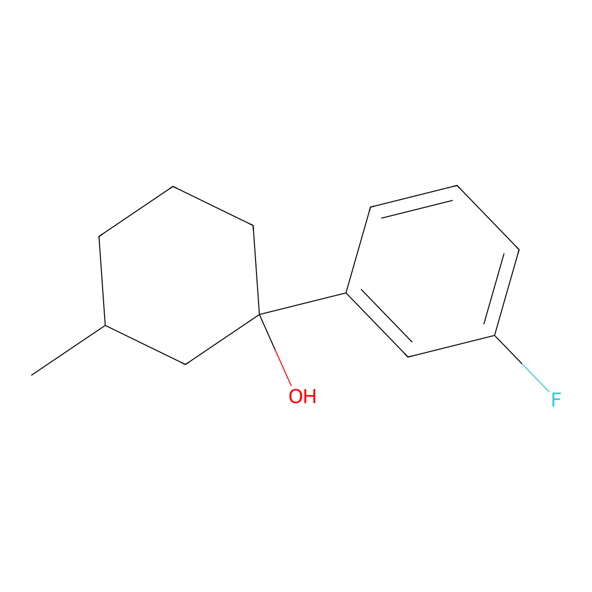 1-(3-Fluorophenyl)-3-methylcyclohexan-1-ol molecular structure, CAS 1183451-32-2