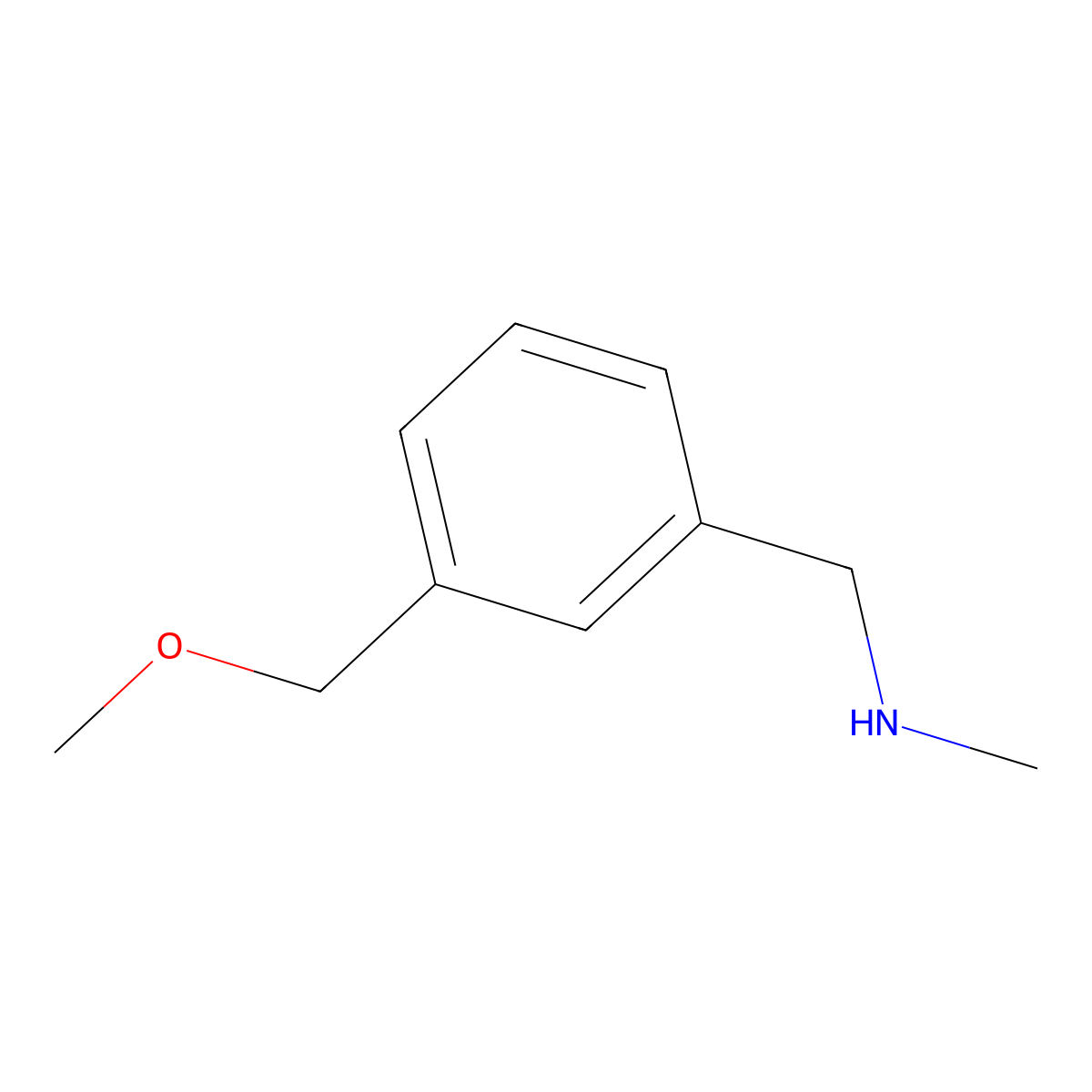{[3-(Methoxymethyl)phenyl]methyl}(methyl)amine molecular structure, CAS 1183452-18-7