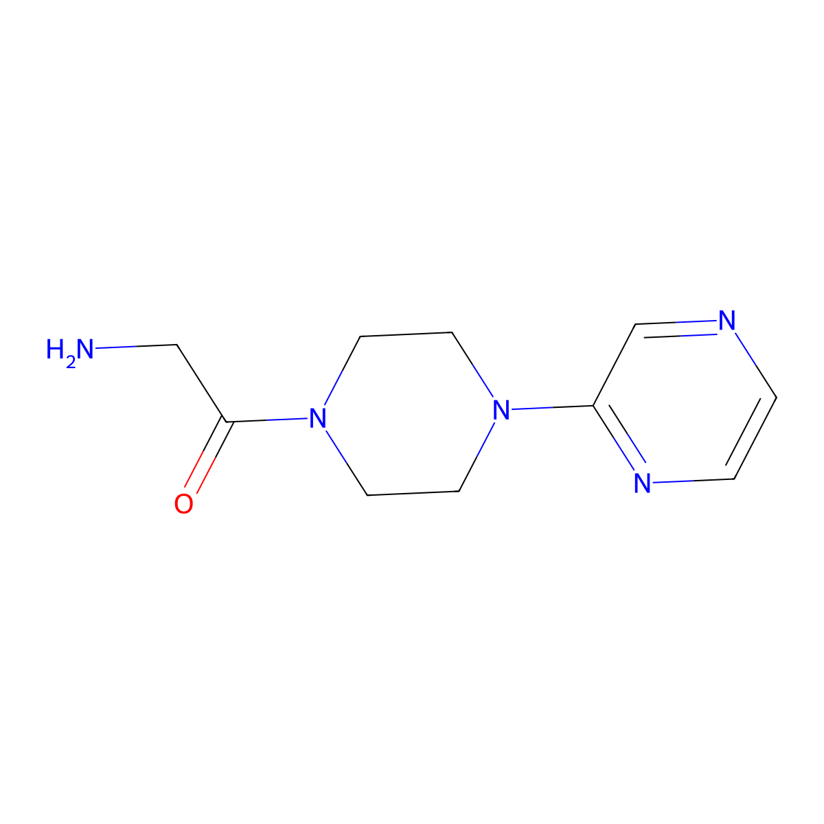 2-Amino-1-[4-(pyrazin-2-yl)piperazin-1-yl]ethan-1-one molecular structure, CAS 1183453-99-7