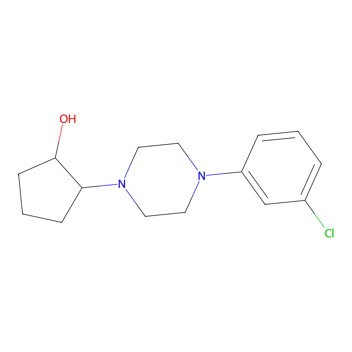 2-[4-(3-Chlorophenyl)piperazin-1-yl]cyclopentan-1-ol molecular structure, CAS 1183454-19-4