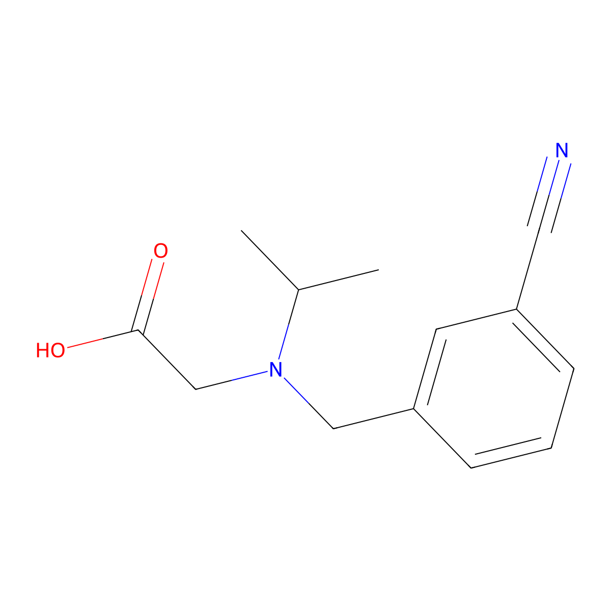 [(3-Cyano-benzyl)-isopropyl-amino]-acetic acid molecular structure, CAS 1183458-08-3