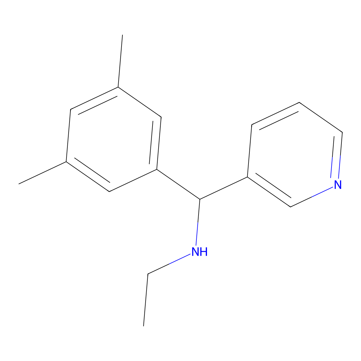 [(3,5-Dimethylphenyl)(pyridin-3-yl)methyl](ethyl)amine molecular structure, CAS 1183462-81-8